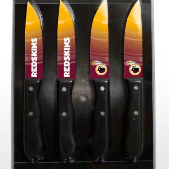 Washington Redskins Steak Knife Set - 4 Pack [NEW] NFL Chef Kitchen Knives - Picture 1 of 1